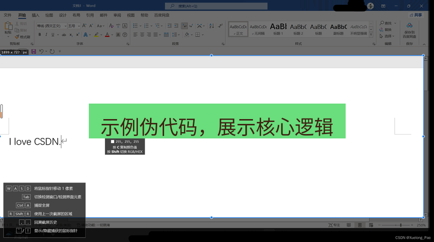 snipaste 示例伪代码，展示核心逻辑