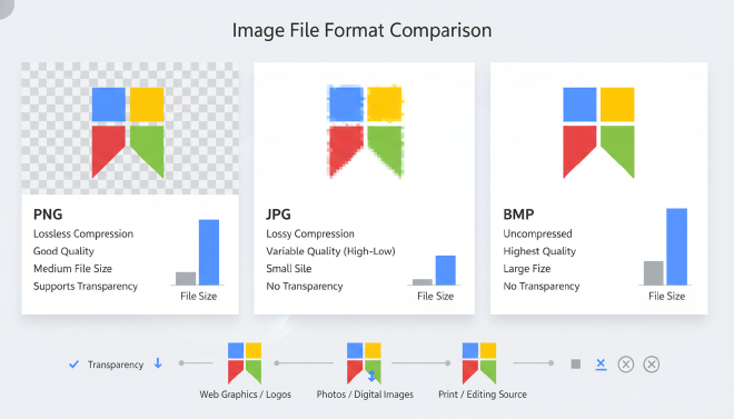 三种格式对比与特性展示