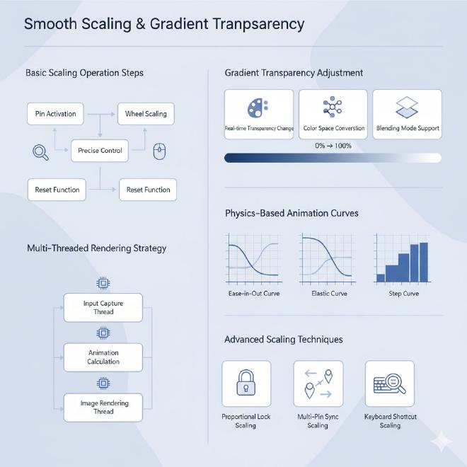 平滑缩放与渐变透明度应用
